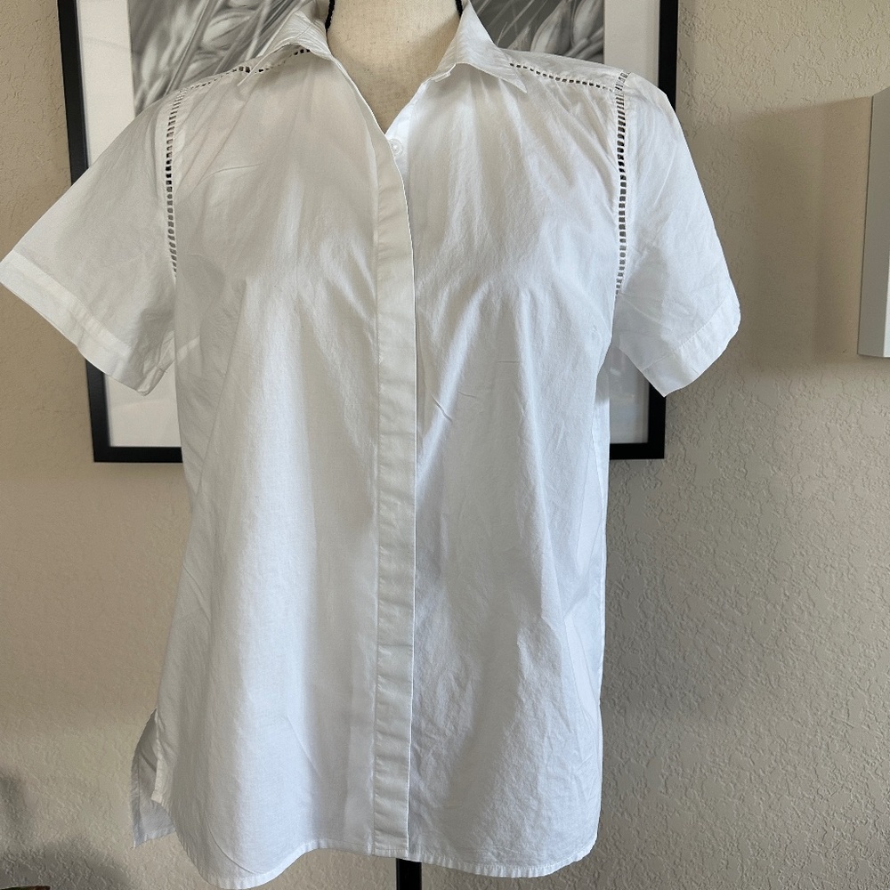 LOFT  White Button Down Shirt Size Medium